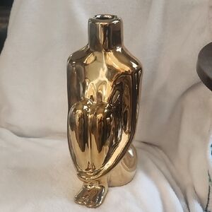 Sleek Gold Figurative Vase